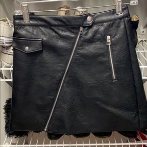 Leather mini skirt